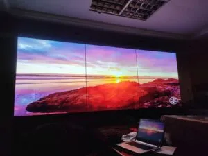 LCD Video Wall Display in a room using built by using 55” video wall panel. This Video Wall setup by EziSol in Lahore.