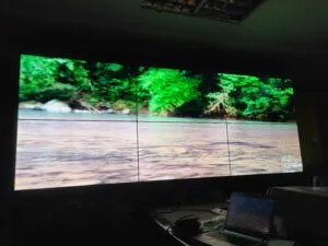 LCD Video Wall Display in a room using built by using 55” video wall panel. This Video Wall setup by EziSol in Lahore.