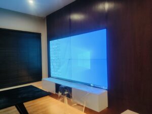 A 2x2 0.8mm LCD Video Wall by using 55” video wall panels. Installed by EziSol in Lahore.