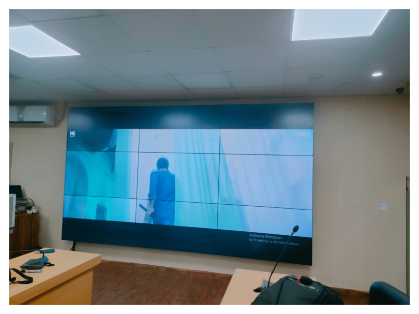 A3x3 LCD Video Wall buit by using multiple 3.5mm video wall panels. Services provided by EziSol.