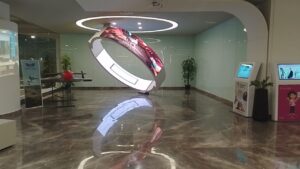 Digital Curved Standee with free standing kiosks at NASTP, Karachi, Complete solution provided by EziSol.