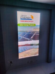An indoor Streamer of 3x5 feet in size Displayed on a lobby wall. Complete setup by EziSol in Lahore. 